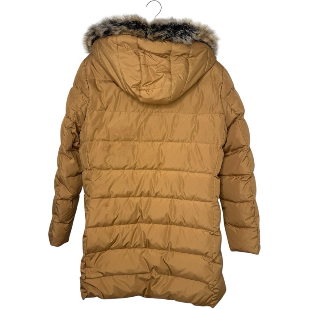 Lands' End Women's Max 600 Down Puffer Jacket Coat Hits Thigh Camel Size 14-16 - Picture 2 of 8